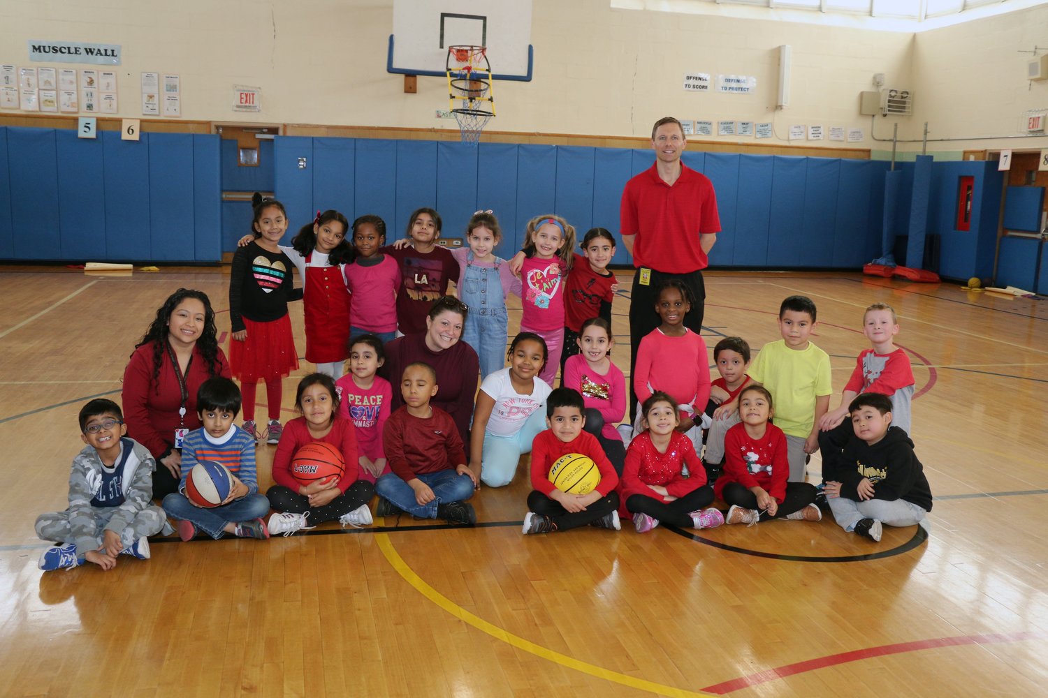 Tictactoe hoops at Cornwell Avenue Elementary School in West